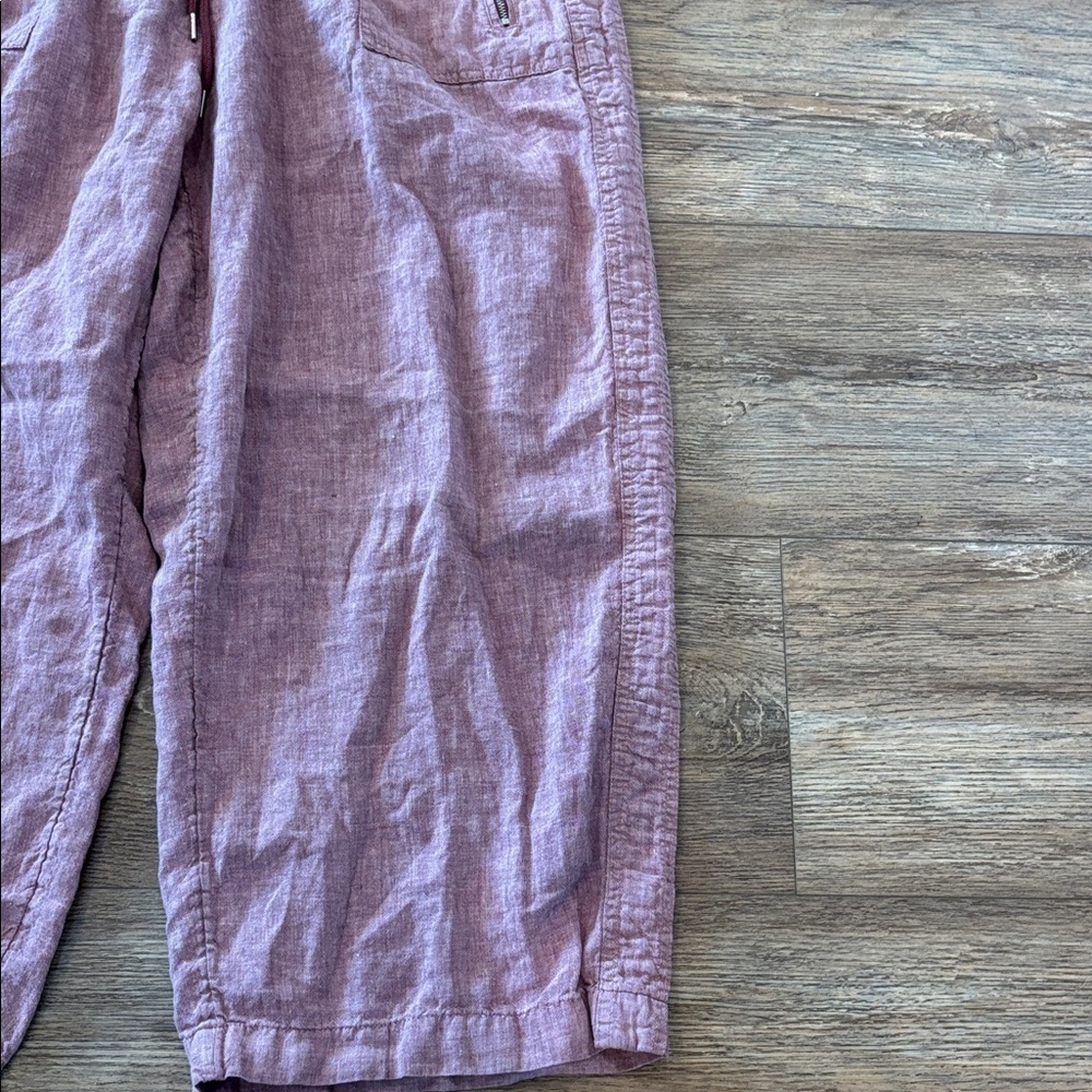 Athleta Cabo Linen Wide Leg High Waisted Cropped Pants Women's Plus Size 22 EUC - Picture 4 of 12